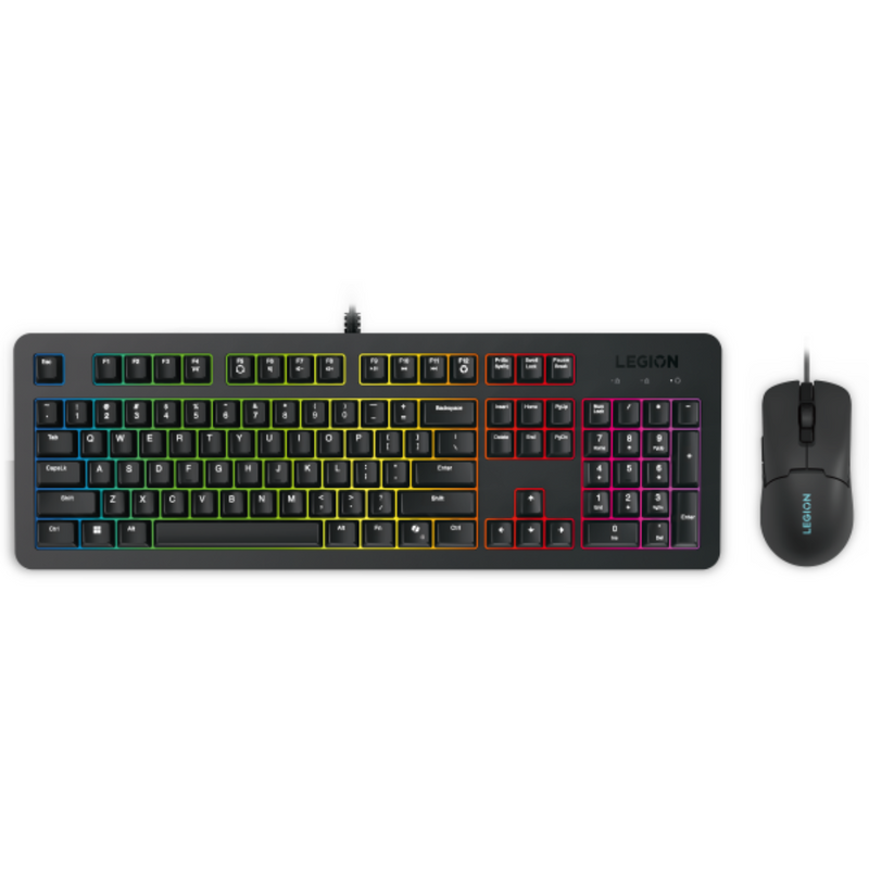 Kit teclado e Mouse Lenovo KM310 Gamer para Jogos PC LED RGB